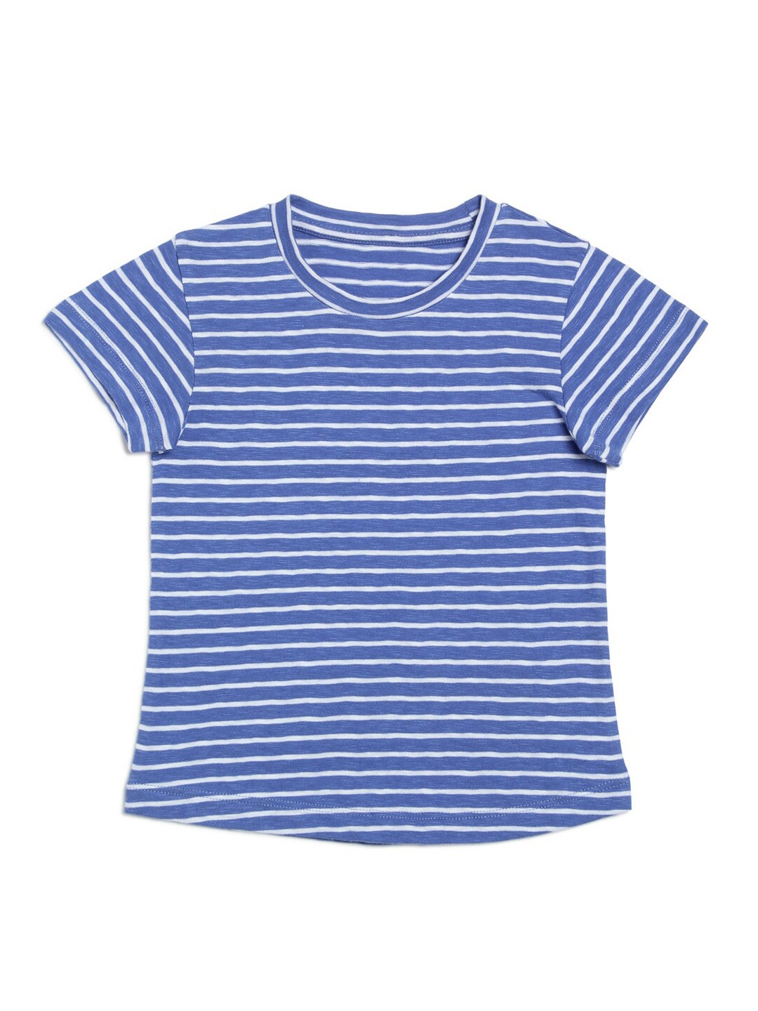 

DOOR74 Girls Striped Cotton T-shirt, Blue