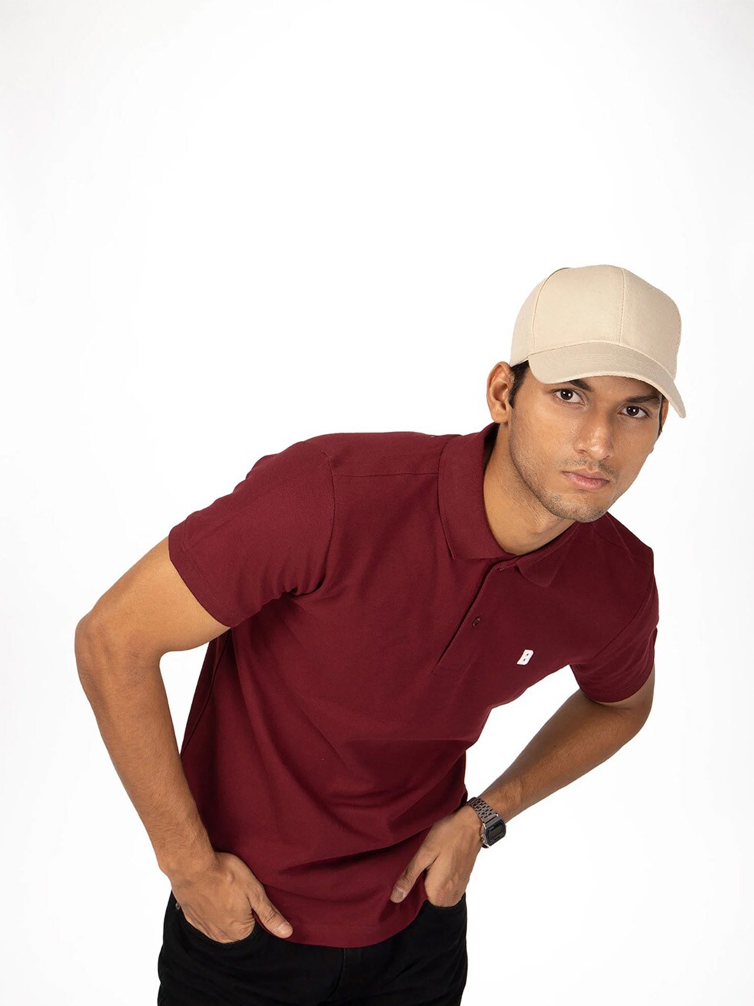 

Bonkers Corner Maroon Polo Collar Short Sleeves Cotton T-shirt