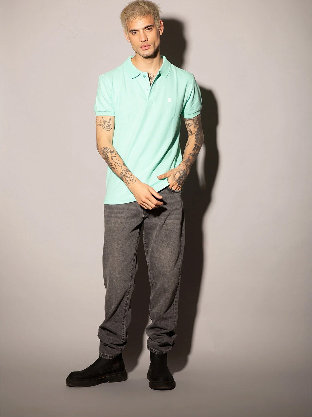 

Bonkers Corner Polo Collar Short Sleeves Cotton T-shirt, Sea green