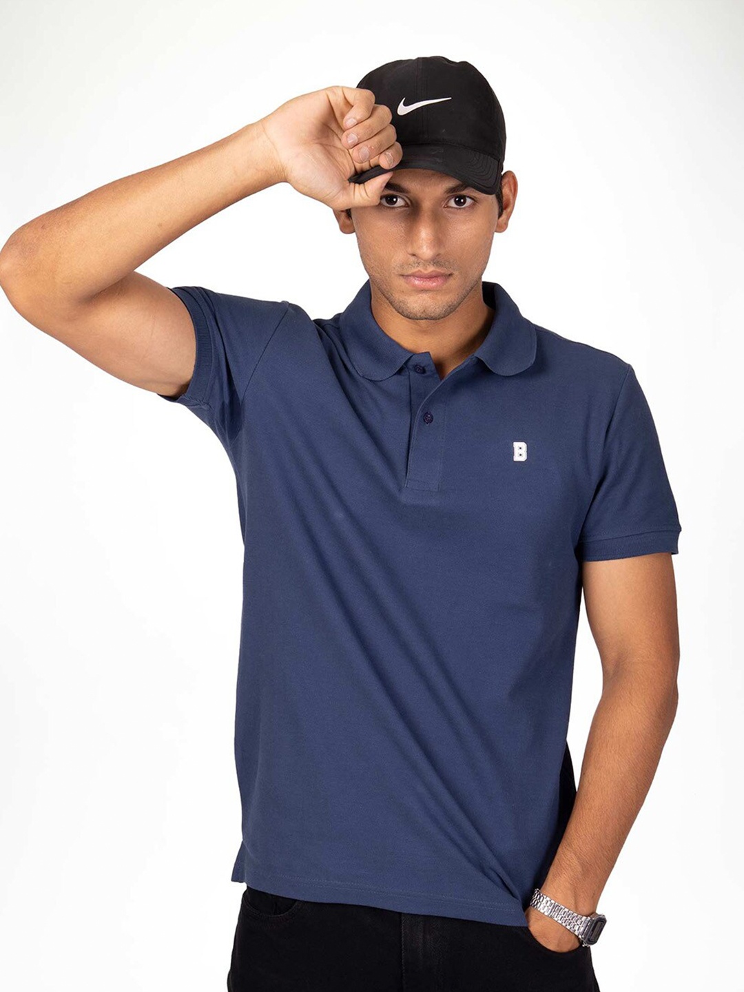 

Bonkers Corner Navy Blue Polo Collar Short Sleeves Cotton T-shirt