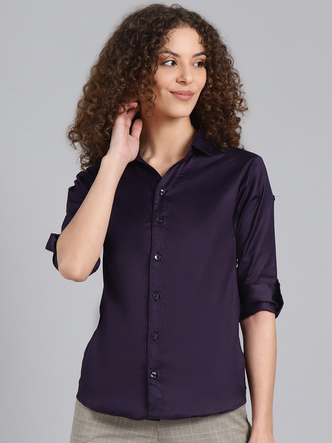 

Shaftesbury London Smart Slim Fit Cotton Casual Shirt, Purple