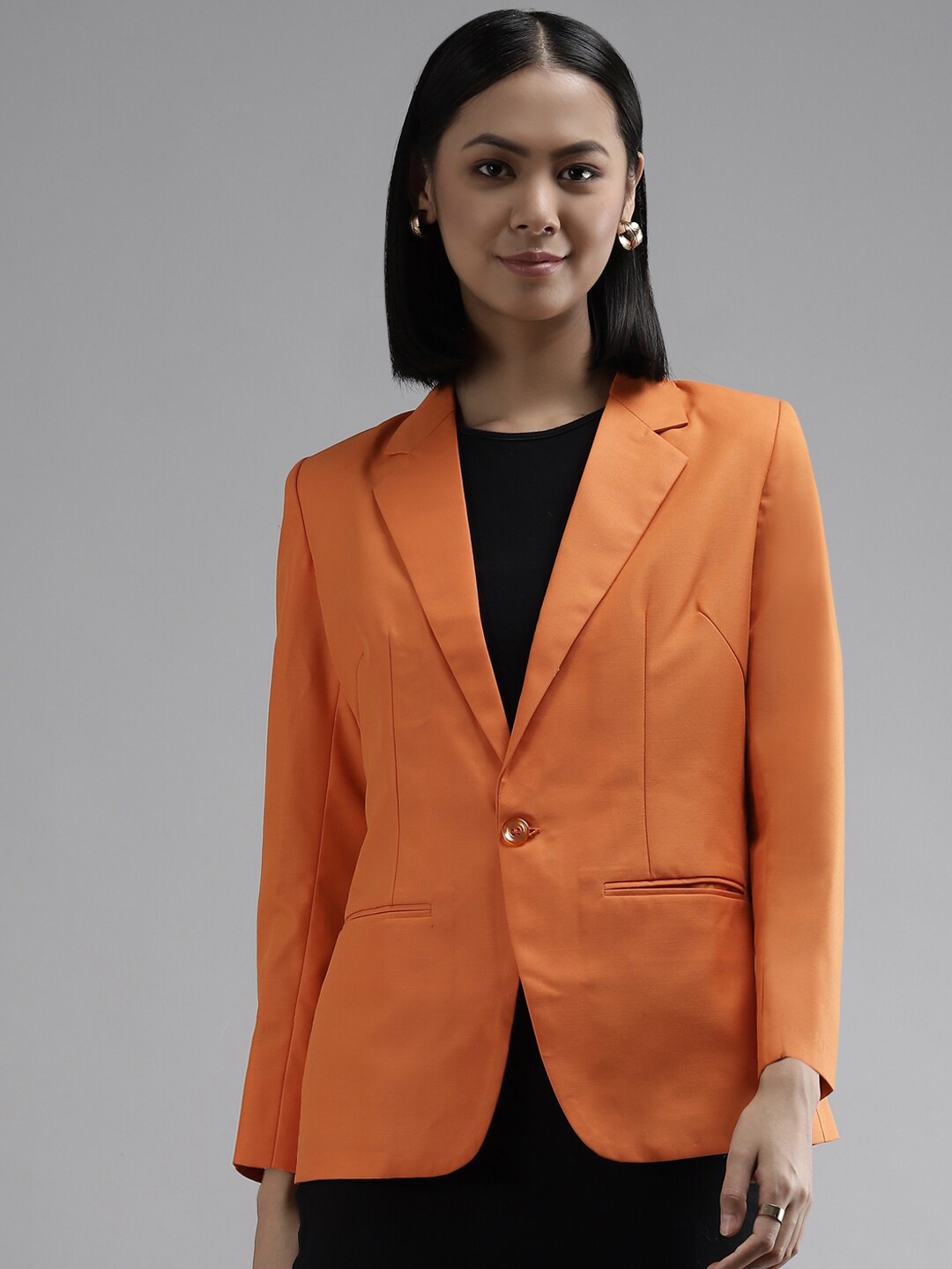 

Shaftesbury London Slim Fit Single-Breasted Formal Blazer, Orange