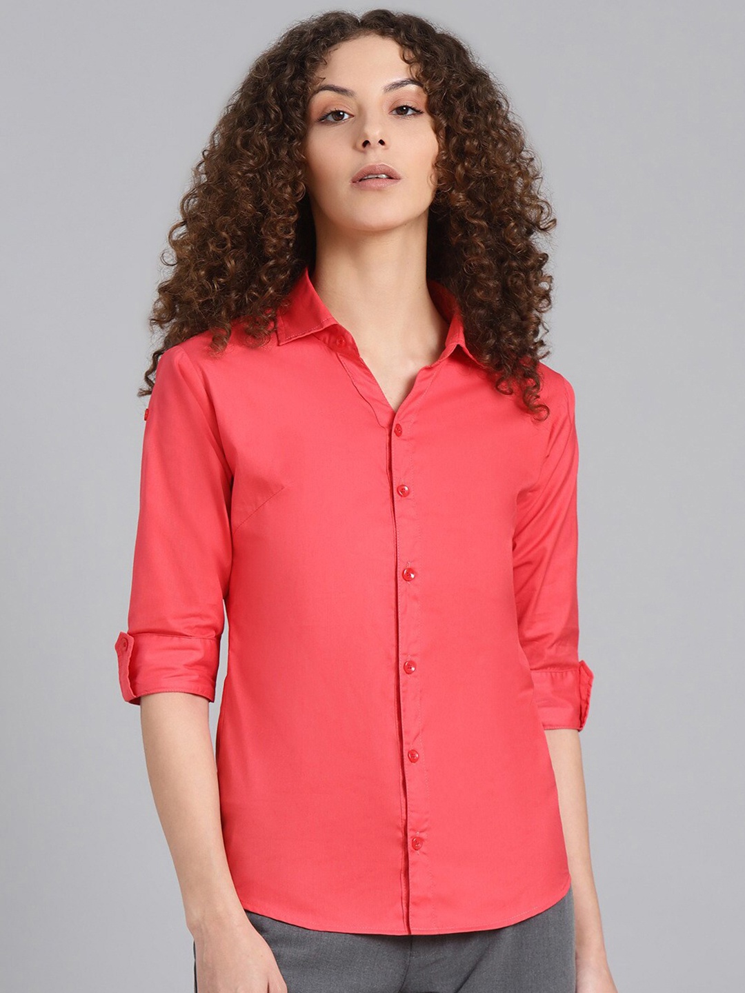

Shaftesbury London Smart Slim Fit Cotton Casual Shirt, Coral