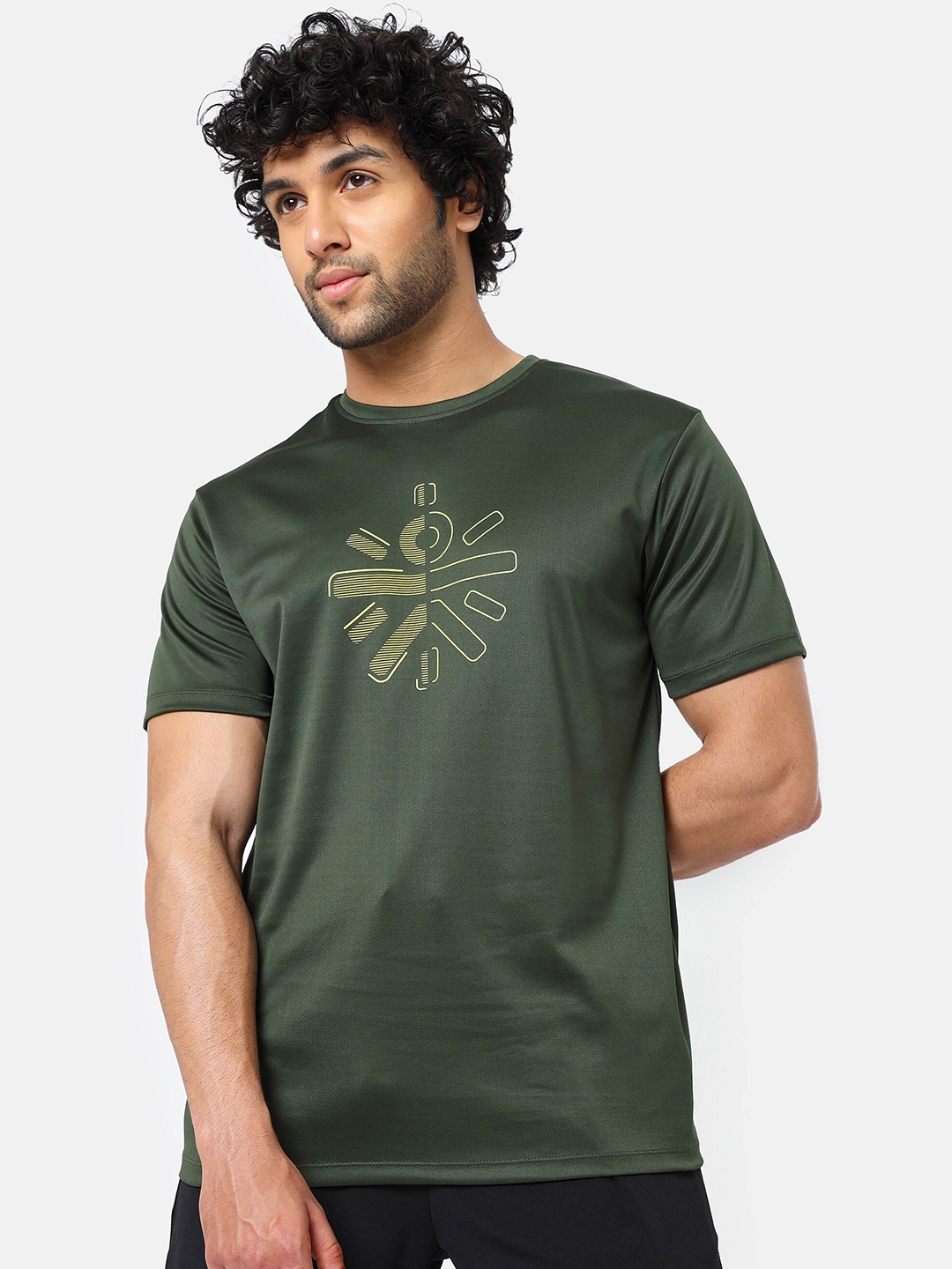 

CULT Typographic Print Active T-shirt, Olive