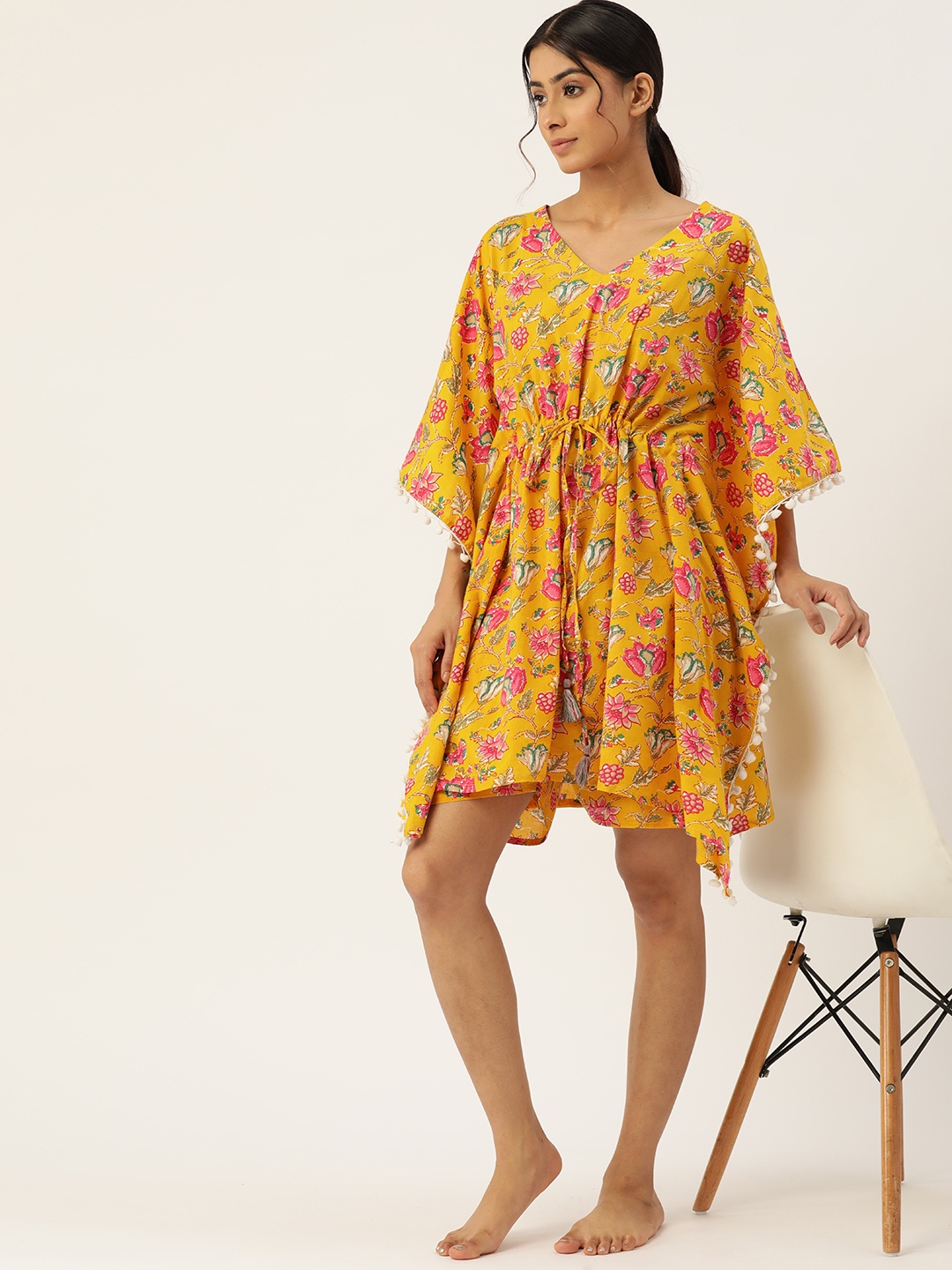 

ETC Pure Cotton Printed Night suit 04-Yellow
