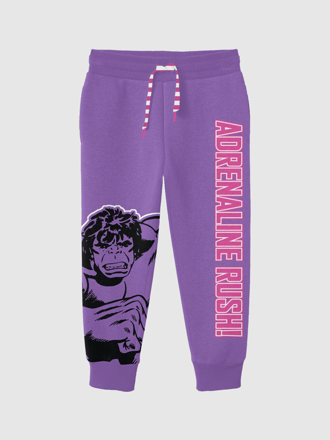

BONKIDS Boys Hulk Printed Cotton Joggers, Lavender