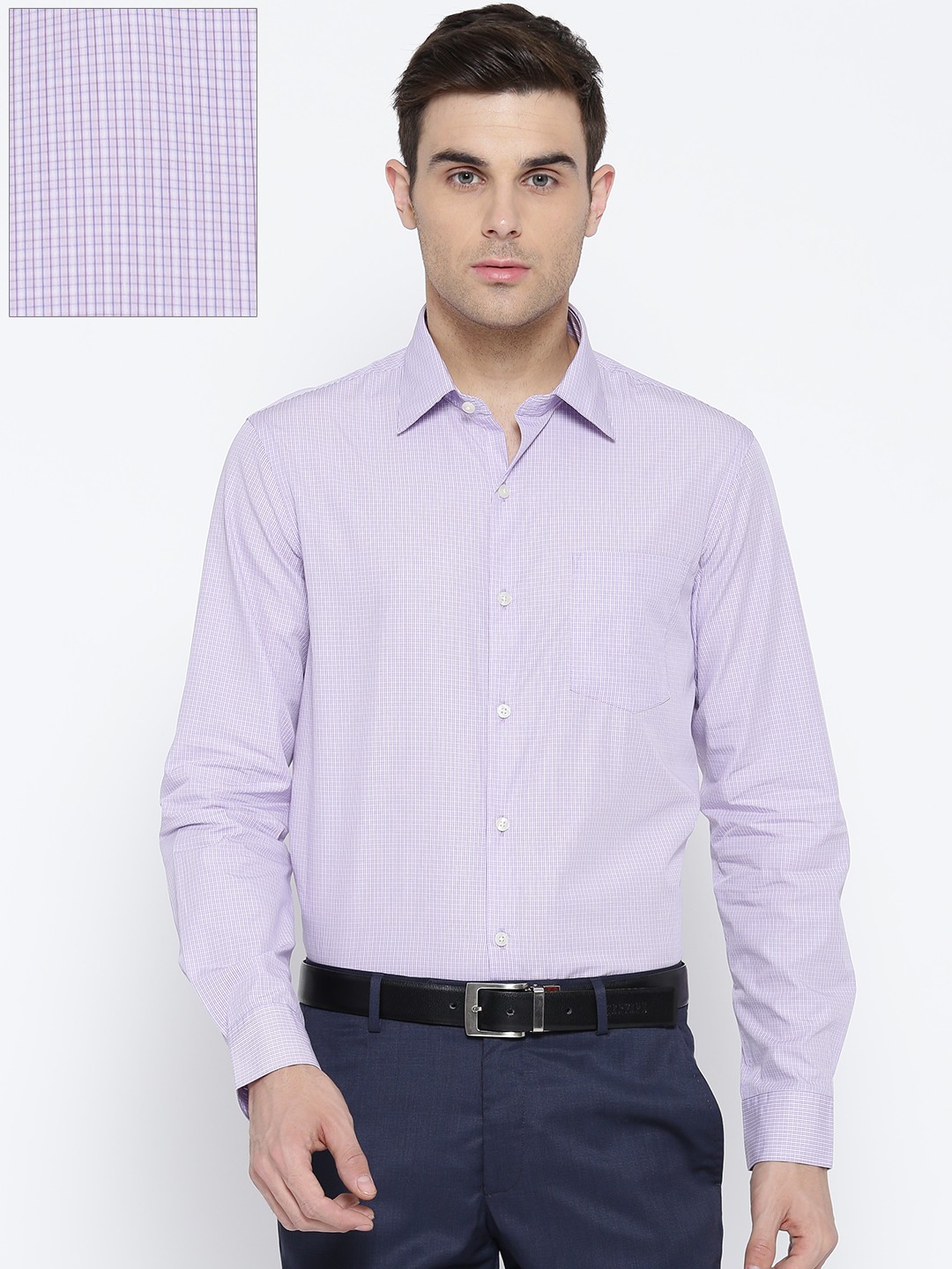 

Arrow Men Lavender Slim Fit Checked Formal Shirt