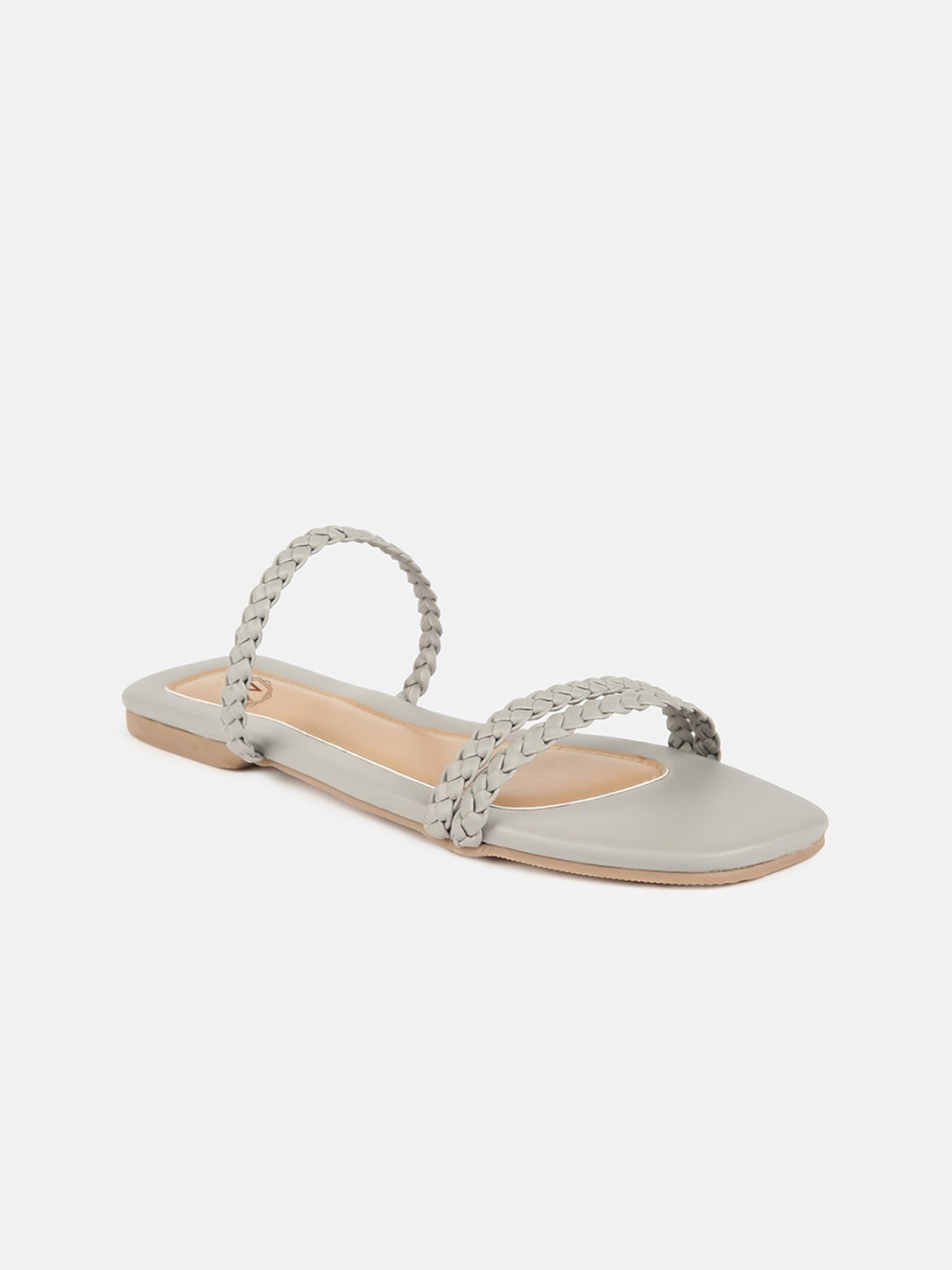 

Myra Women Textured Open Toe Flats, Grey