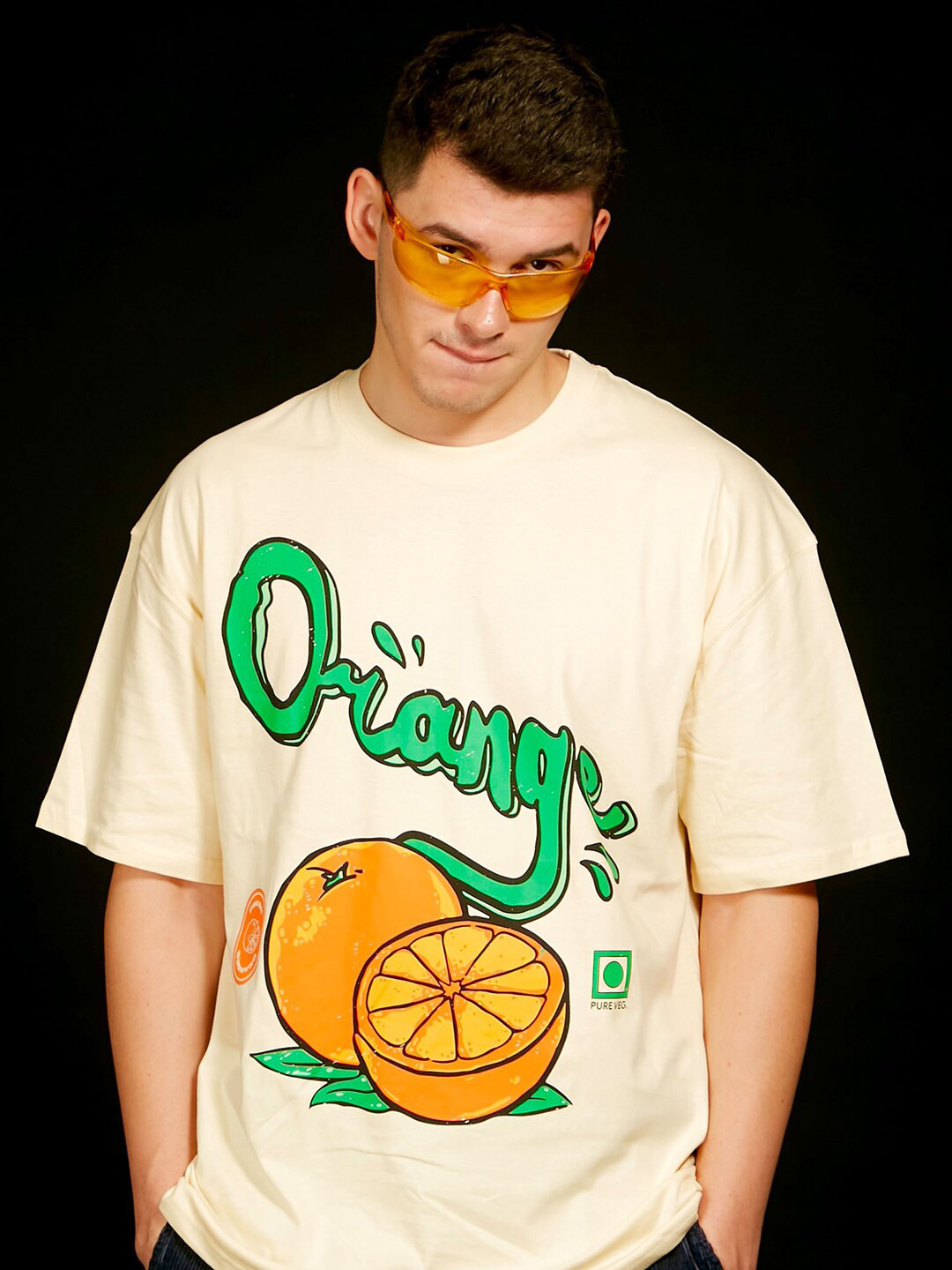 

Bonkers Corner Graphic Printed Cotton Loose Fit T-Shirt, Cream