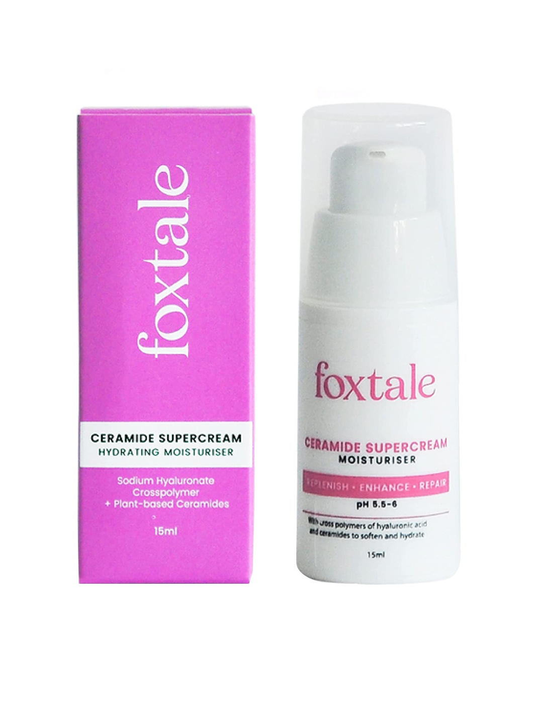 

FoxTale Ceramide Supercream Hydrating Moisturizer with Hyaluronic Acid - 15 ml, Pink