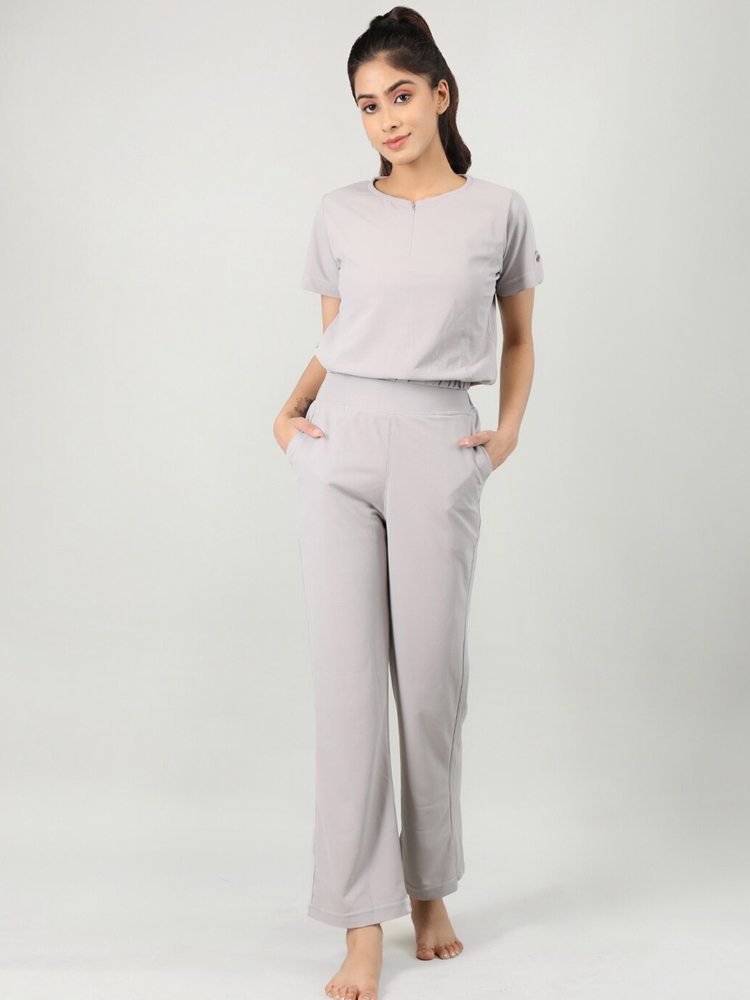

Duchess Round Neck Top & Trousers, Grey