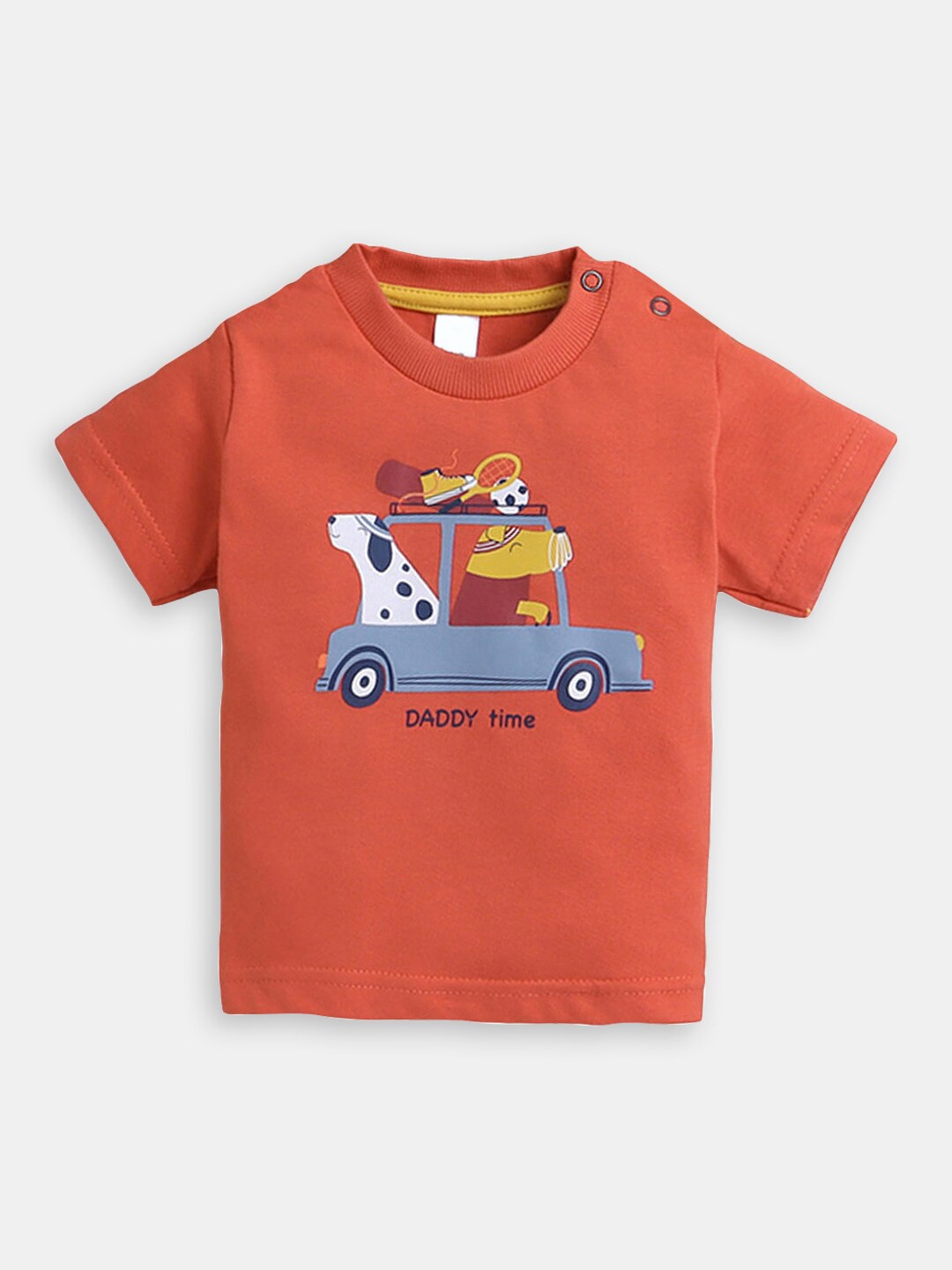 

Hopscotch Infant Graphic Printed Cotton T-Shirt, Red