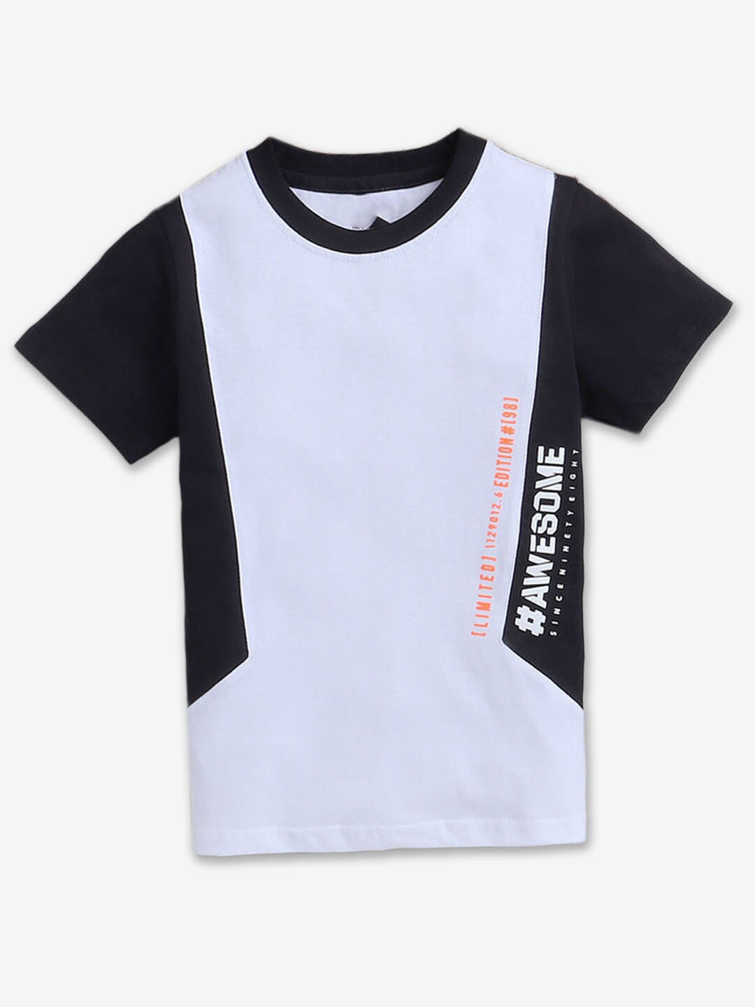 

Hopscotch Boys Typography Printed Cotton T-shirt, White