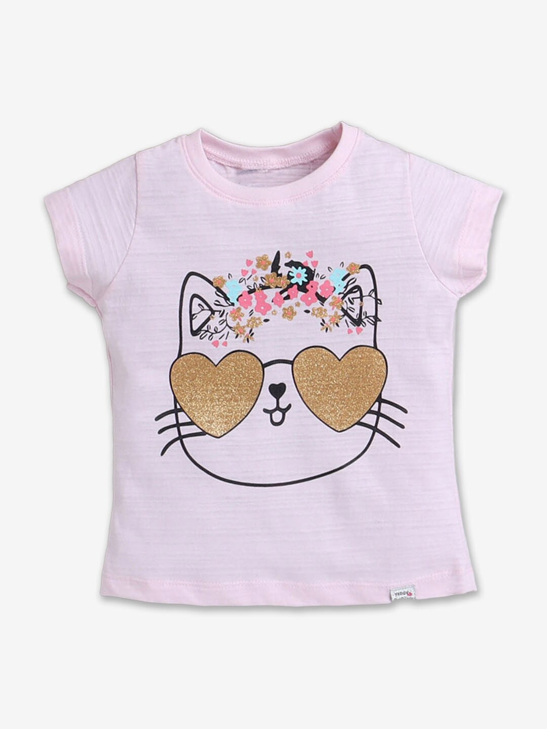

Hopscotch Girls Graphic Printed Knitted Cotton T-Shirt, Pink