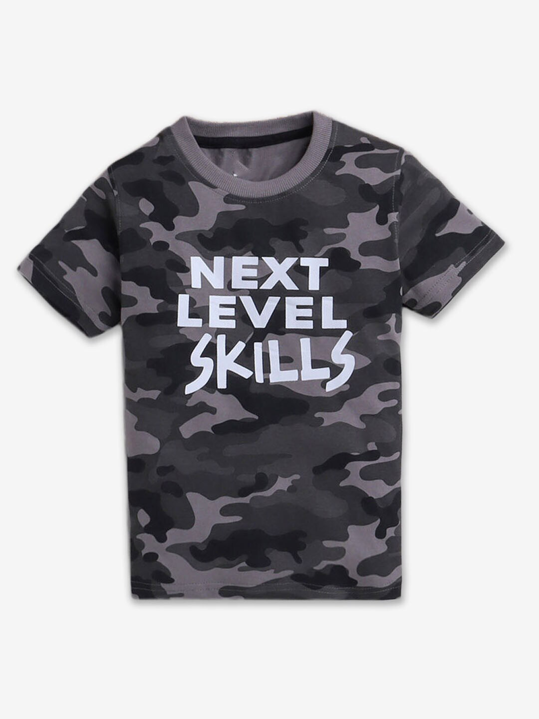 

Hopscotch Boys Camouflage Printed Cotton T-shirt, Grey