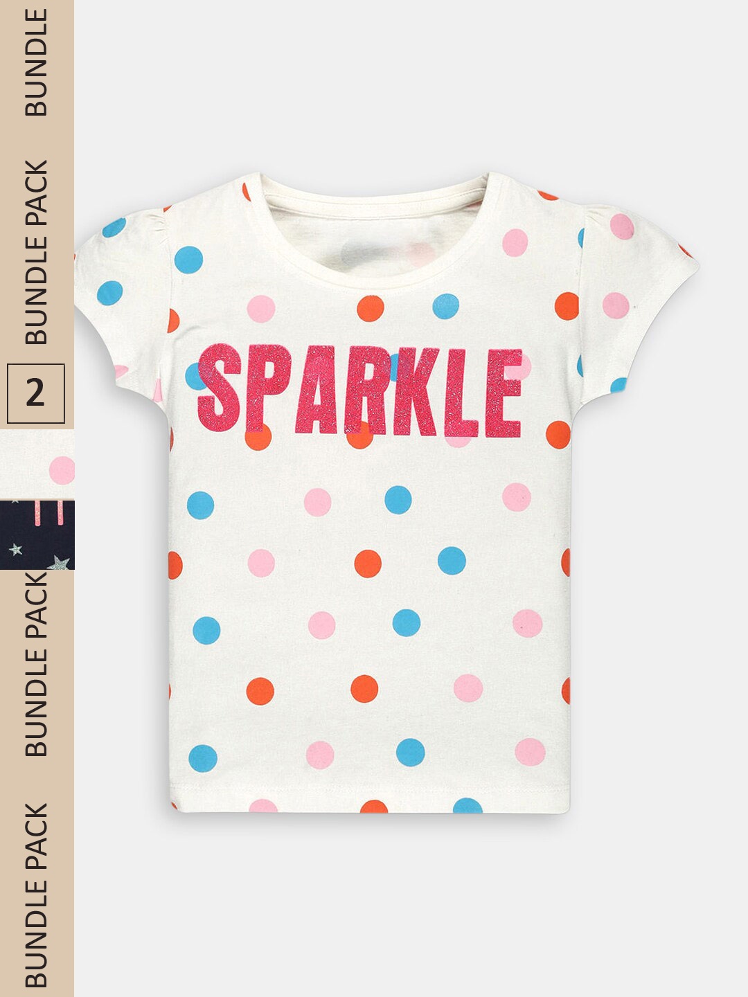 

Hopscotch Girls Pack Of 2 Printed Cotton T-Shirts, White