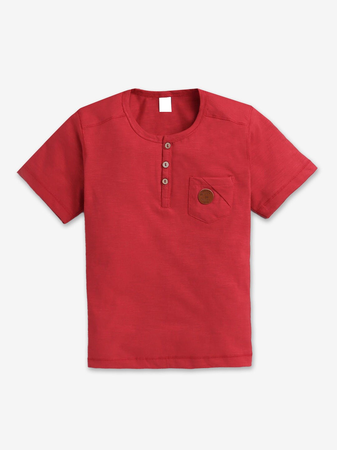 

Hopscotch Boys Round Neck Short Sleeve Cotton T-shirt, Red