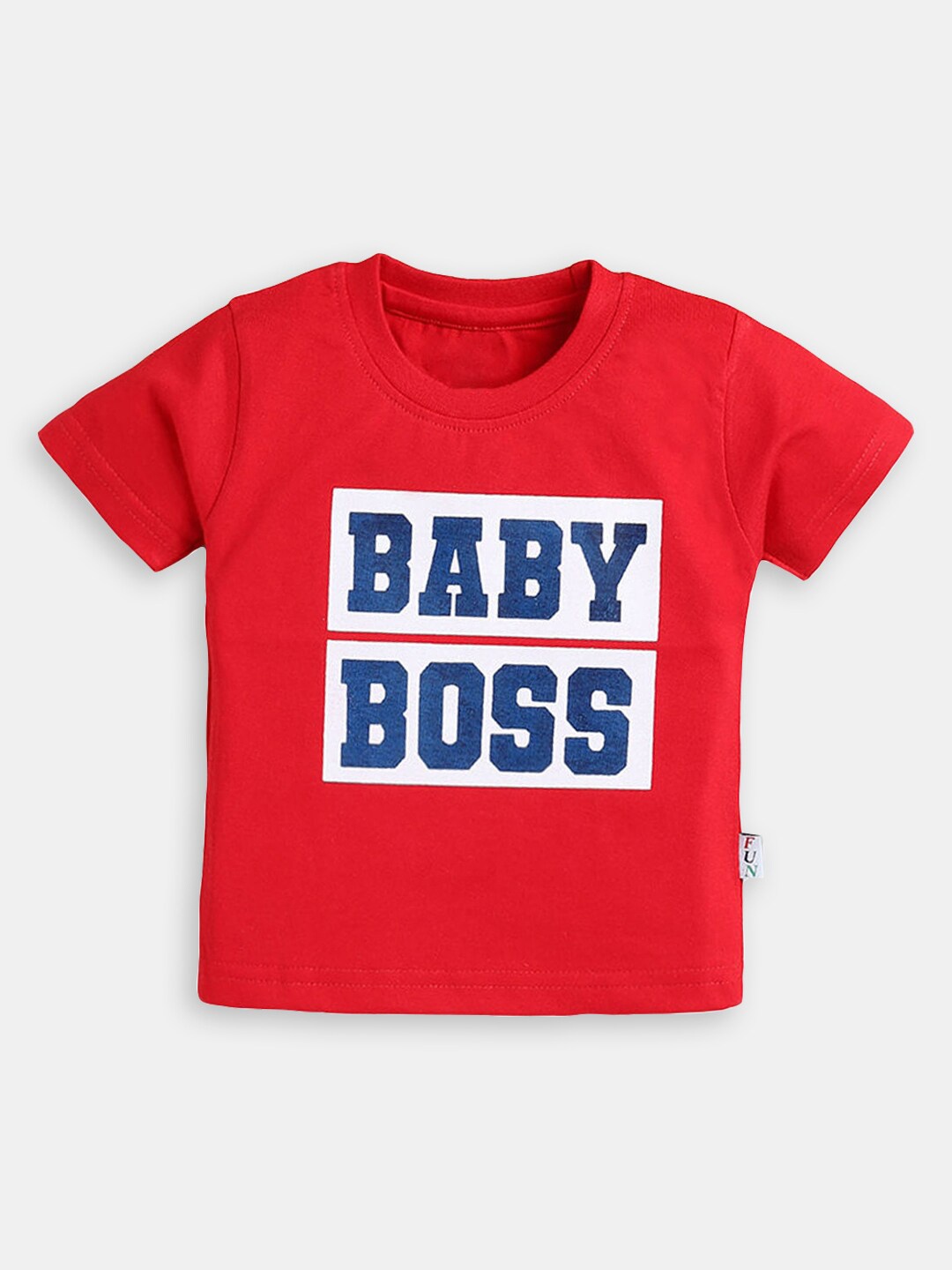 

Hopscotch Boys Typography Printed Cotton T-shirt, Red