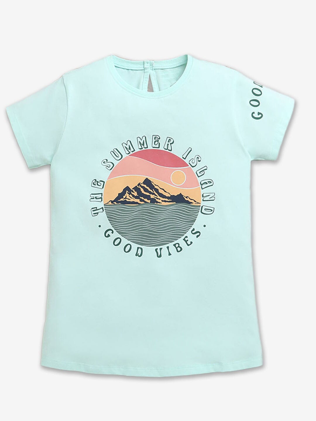 

Hopscotch Girls Graphic Printed T-shirt, Blue