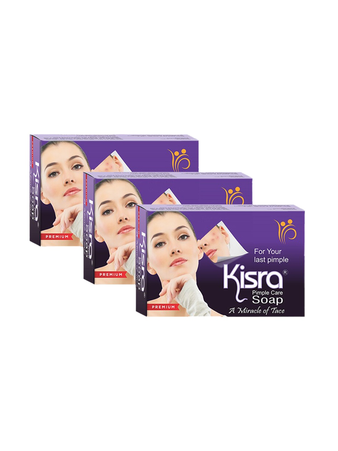 

KISRA Set of 3 Premium Pimple Care Soaps for Acne Prone Skin - 100 g Each, Yellow