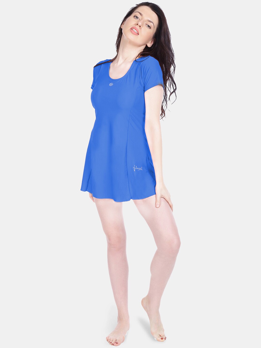 

FILMAX ORIGINALS Round Neck Short Sleeves Swimming Dress, Blue