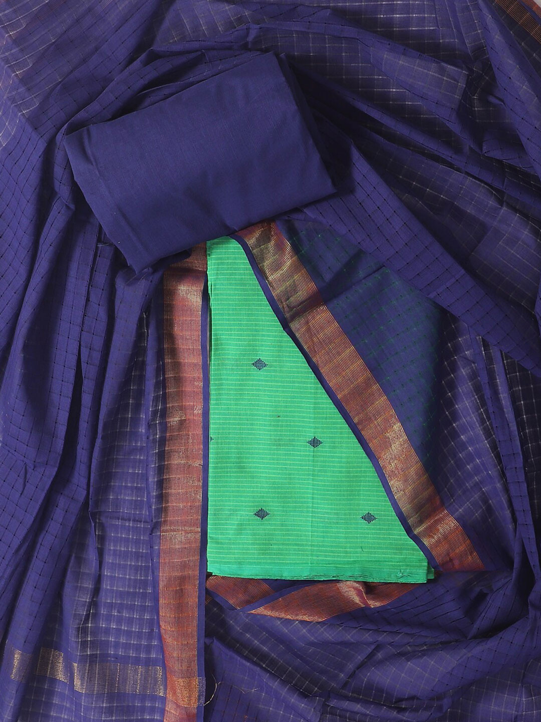 

SALWAR STUDIO Printed Pure Cotton Unstitched Dress Material, Green