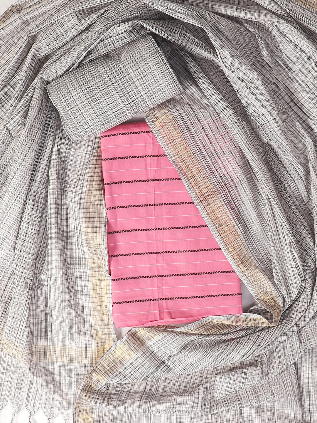 

SALWAR STUDIO Printed Pure Cotton Unstitched Dress Material, Pink