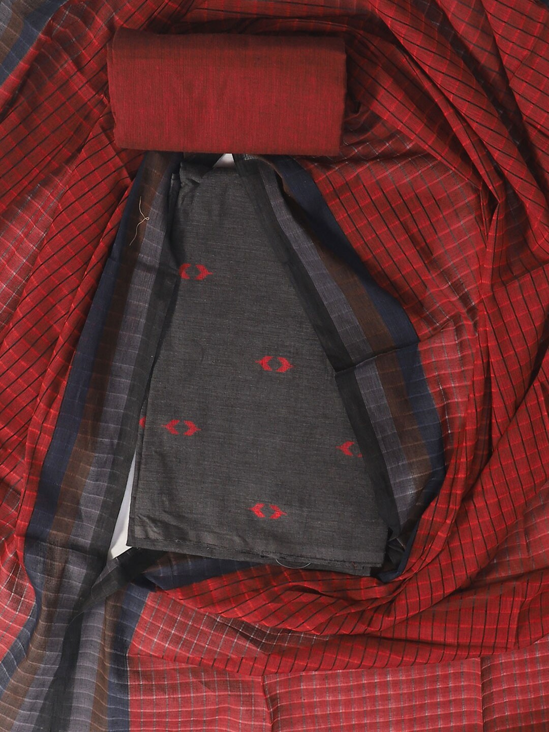 

SALWAR STUDIO Printed Pure Cotton Unstitched Dress Material, Grey