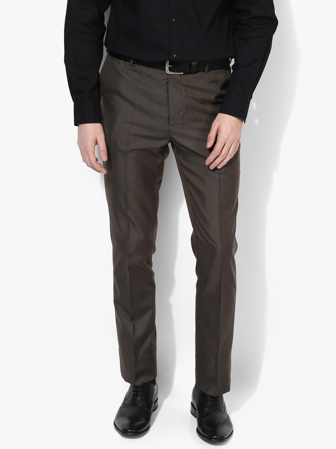 

Arrow Men Brown Slim Fit Solid Formal Trousers
