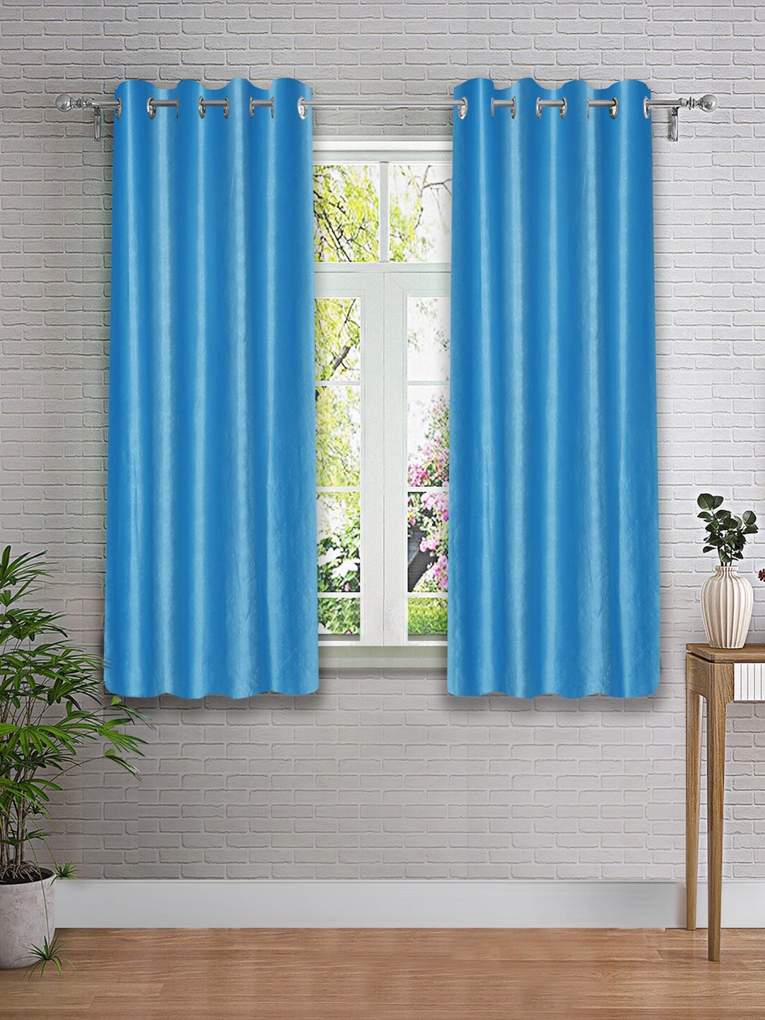 

Cortina Blue 2 Pieces Ethnic Motifs Design Window Curtain