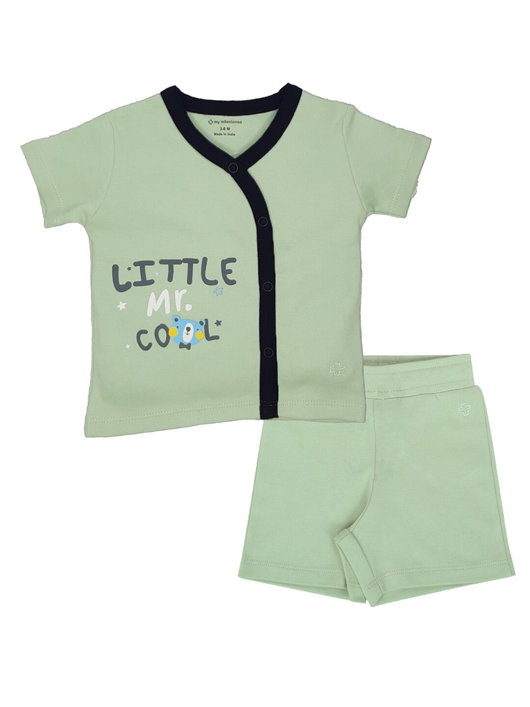 

My Milestones Infant Boys Printed Pure Cotton Clothing Set, Green