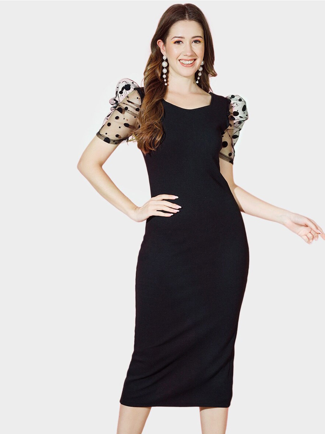 

BUY NEW TREND Sheath Midi Dress, Black