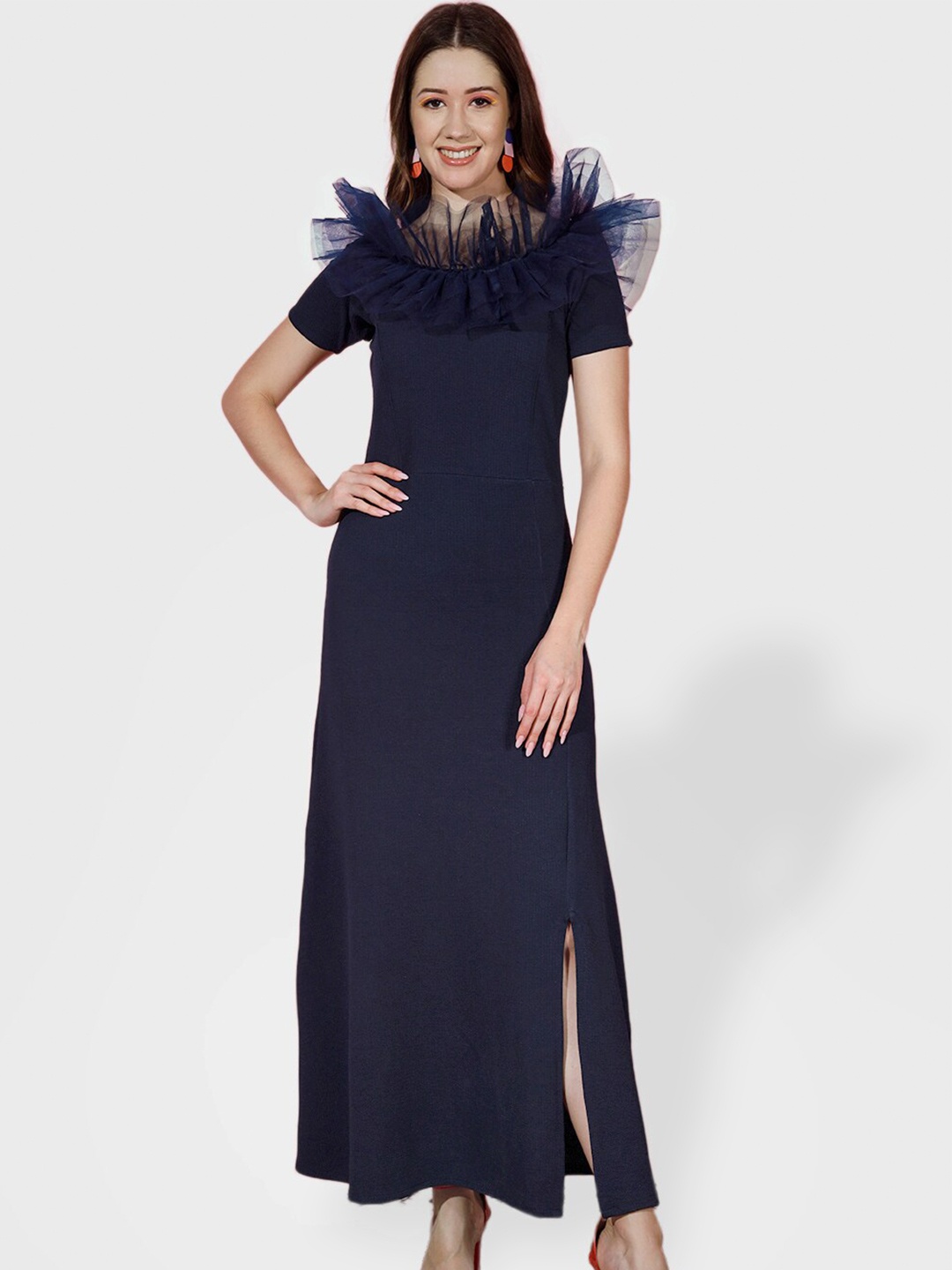 

BUY NEW TREND Flutter Sleeve Maxi Dress, Navy blue