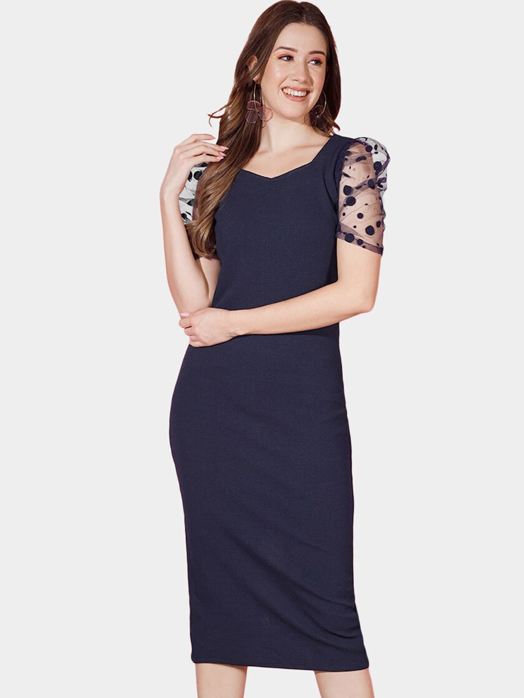 

BUY NEW TREND Sheath Midi Dress, Navy blue