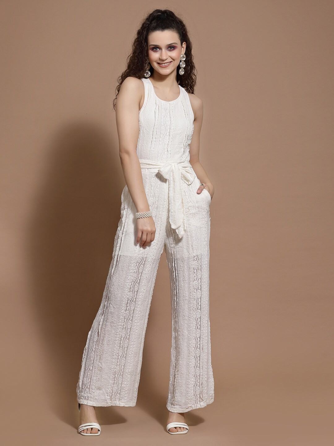 

KASSUALLY Wide Leg Basic Jumpsuit, White