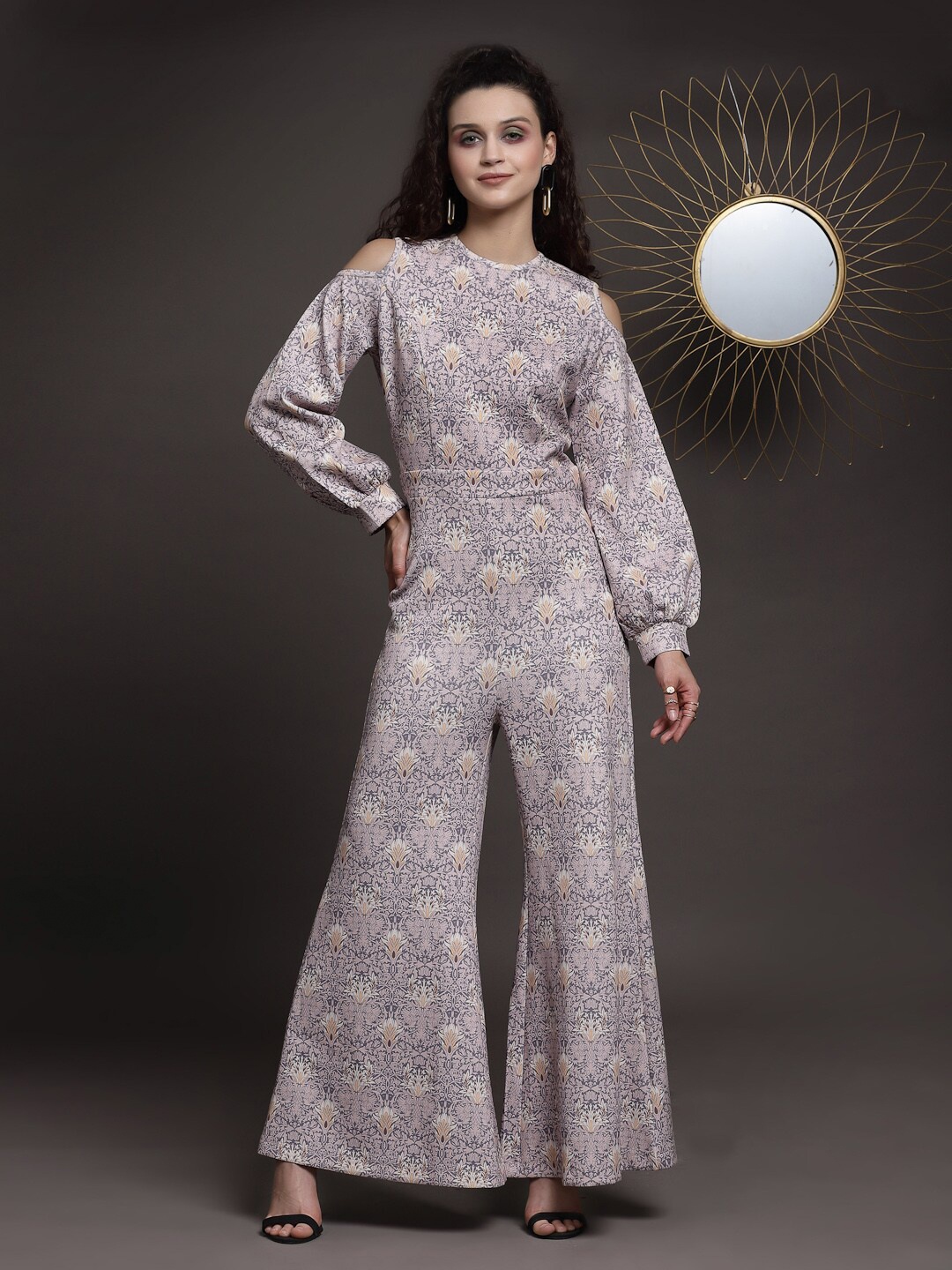 

KASSUALLY Printed Basic Jumpsuit, Purple