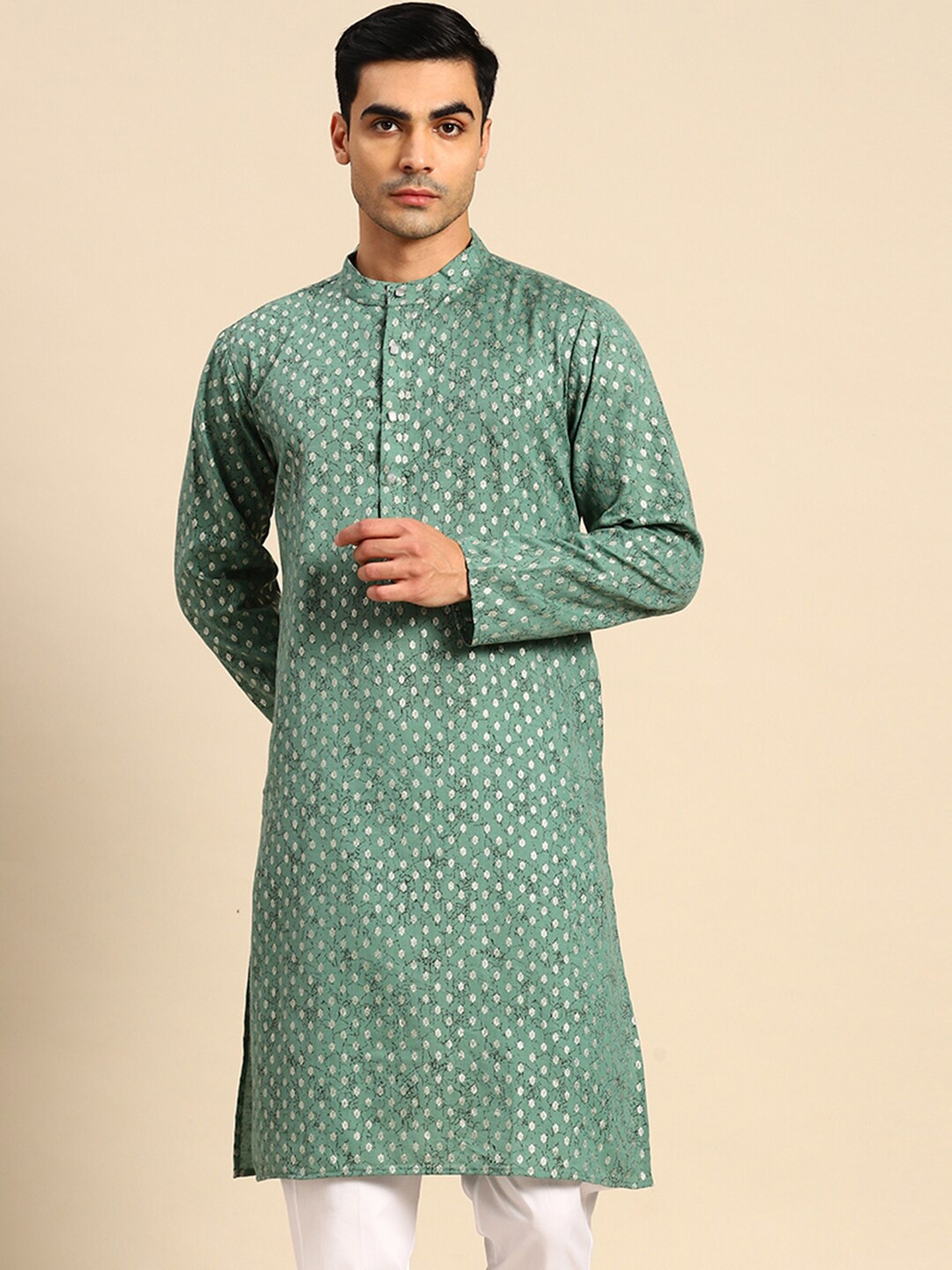 

Anouk Ethnic Motifs Printed Kurta, Green