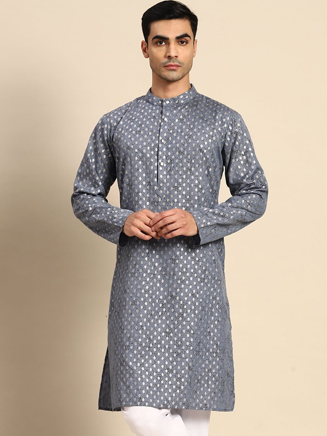 

Anouk Ethnic Motifs Printed Kurta, Grey