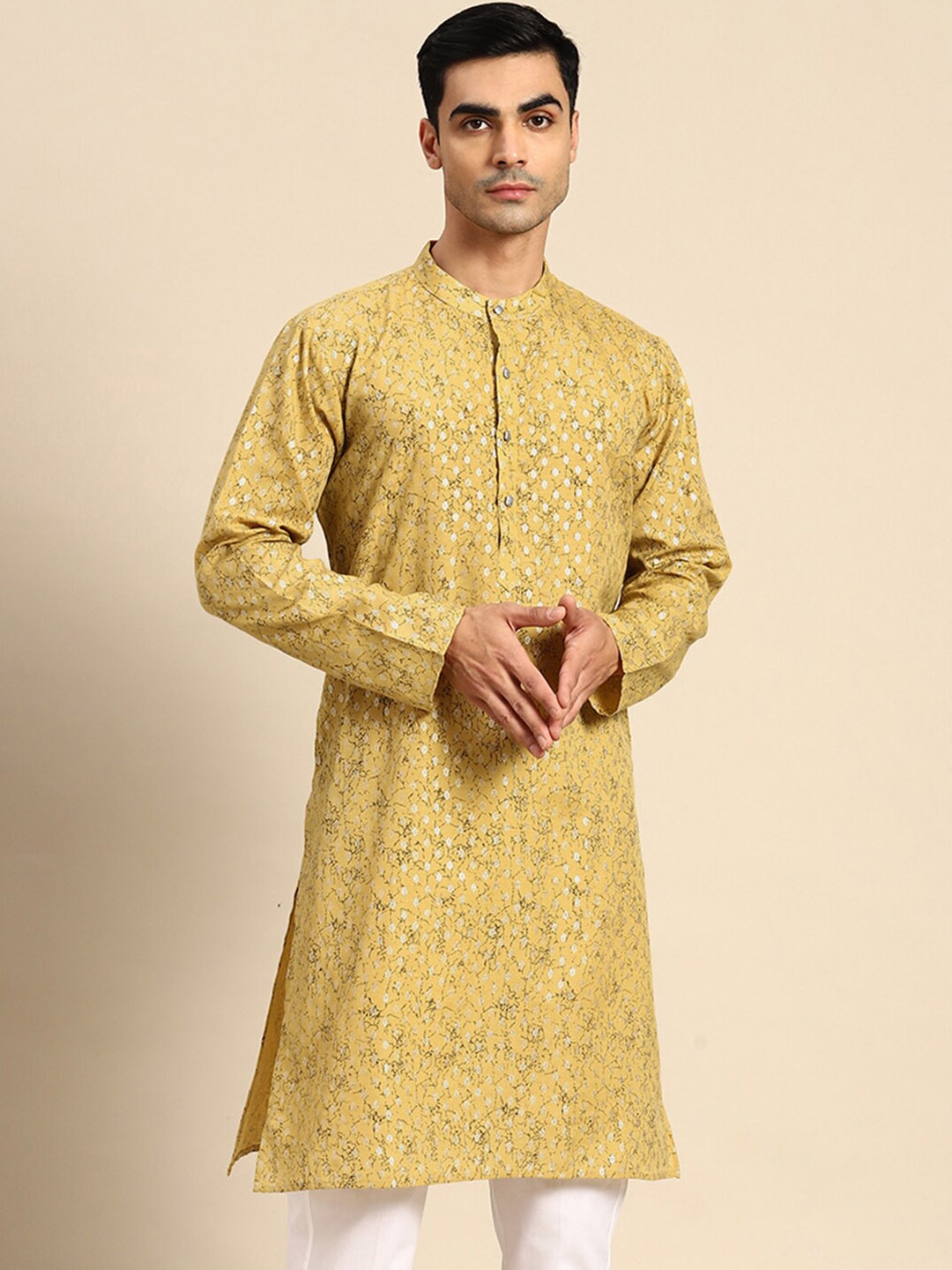 

Anouk Ethnic Motifs Printed Kurta, Yellow