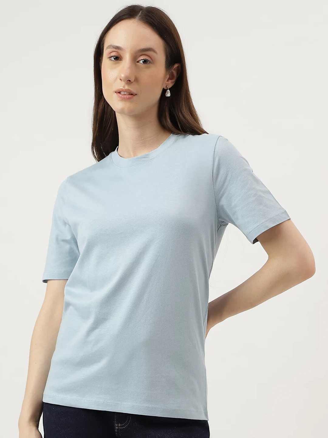 

Marks & Spencer Round Neck Cotton T-shirt, Turquoise blue