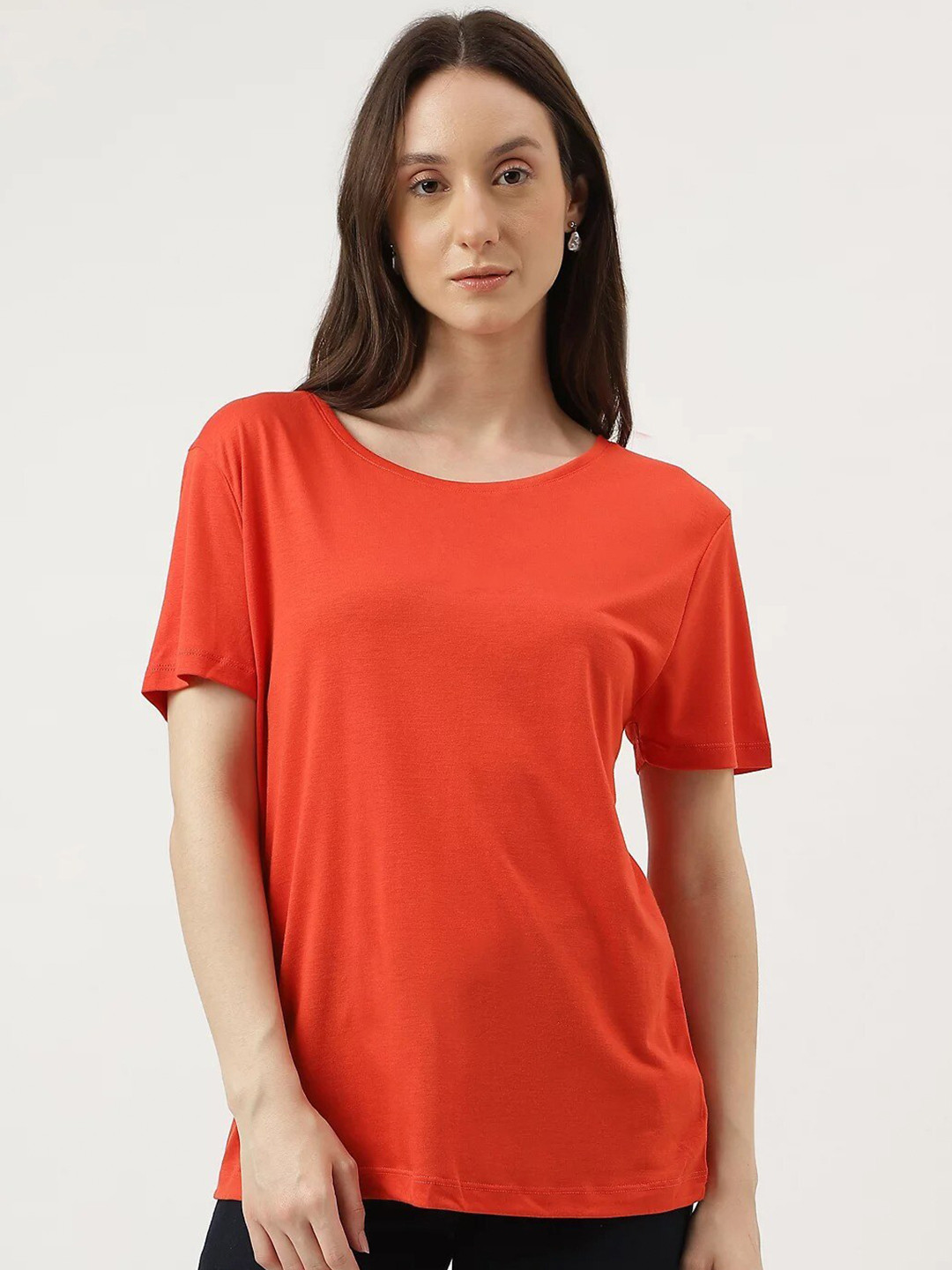 

Marks & Spencer Round Neck Relaxed Fit T-shirt, Orange