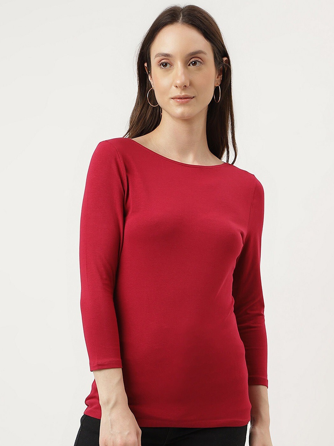 

Marks & Spencer Boat Neck Slim Fit T-shirt, Red
