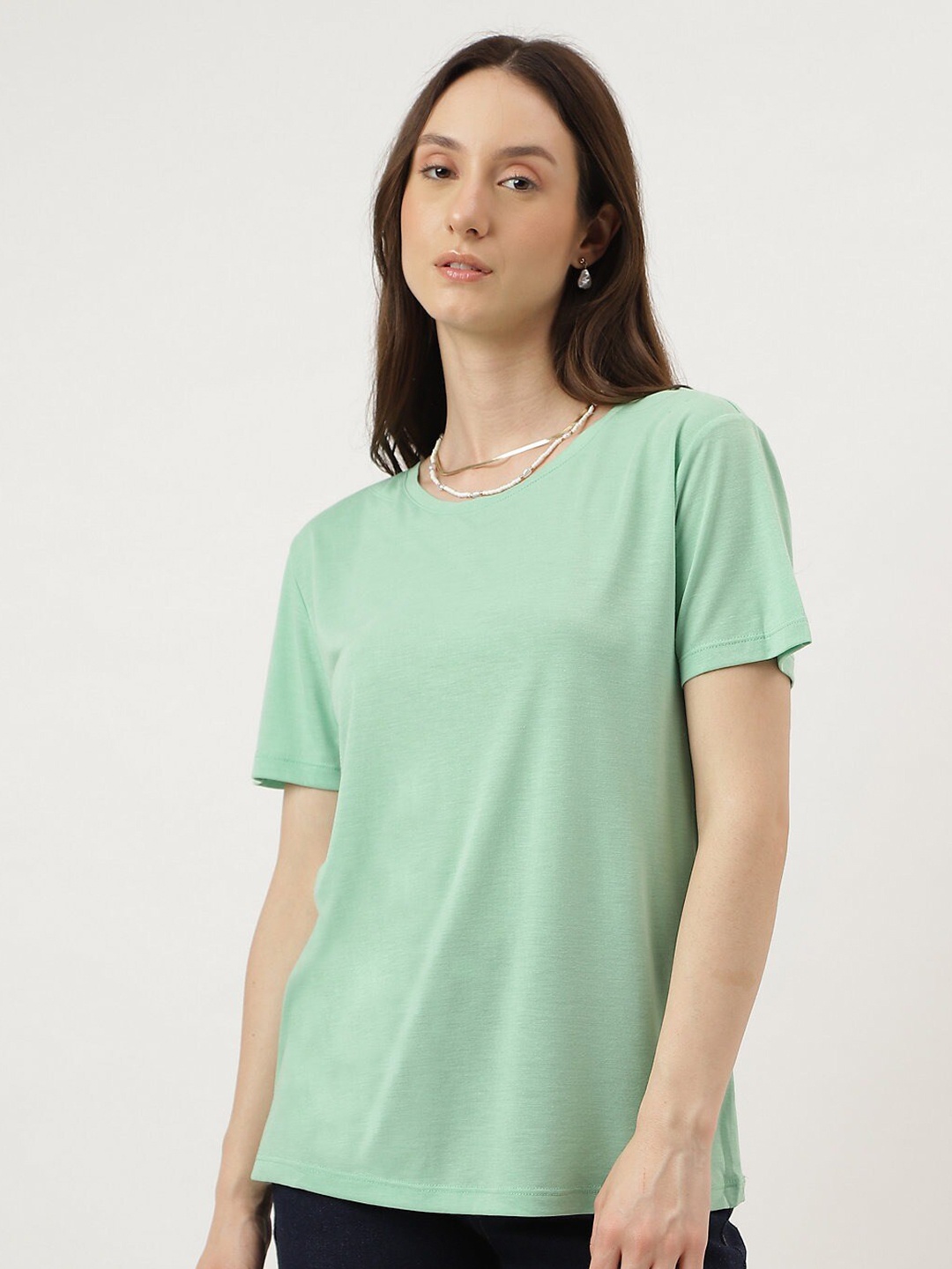 

Marks & Spencer Round Neck Short Sleeves T-Shirt, Green