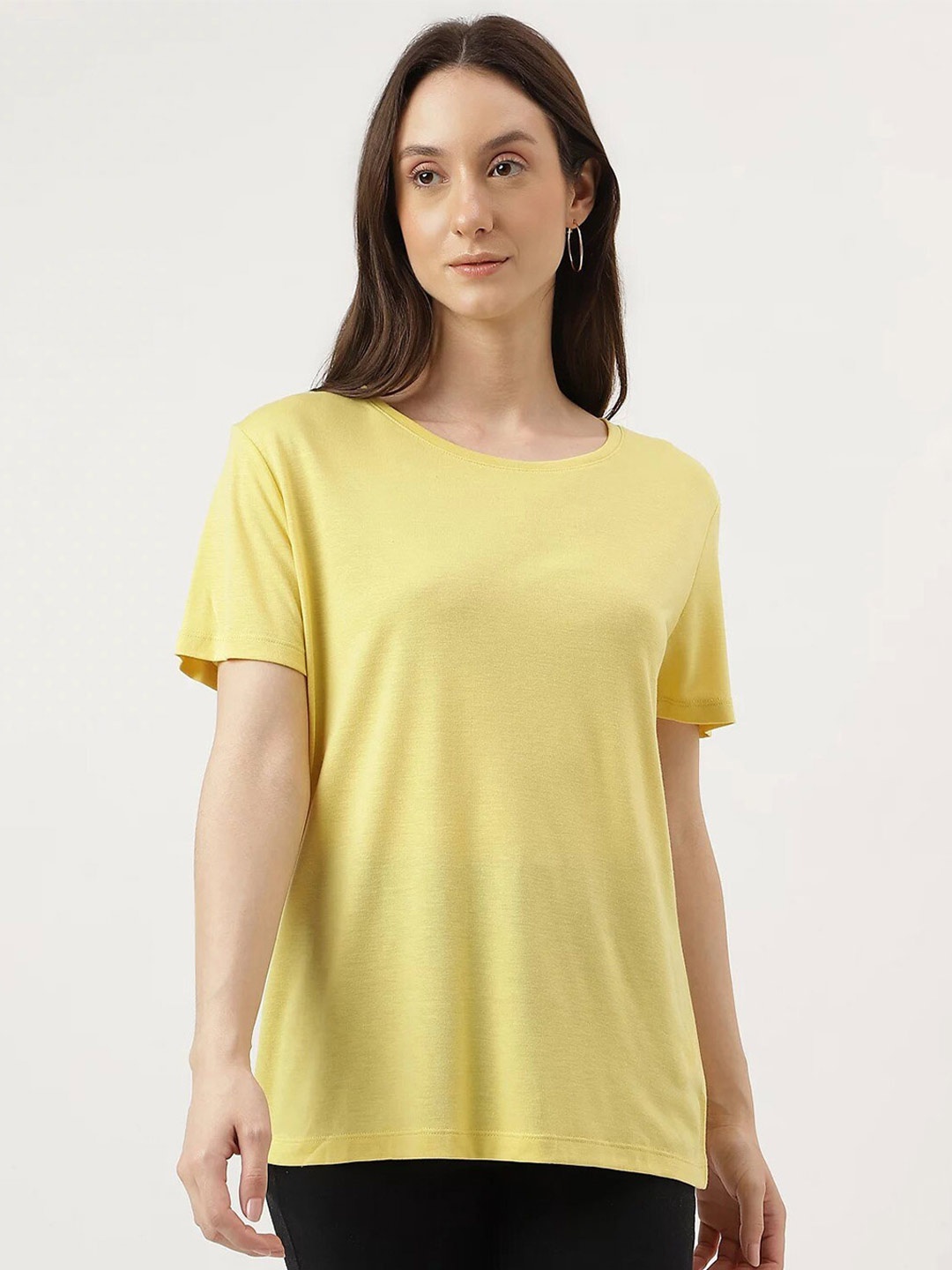 

Marks & Spencer Round Neck Relaxed Fit T-shirt, Yellow