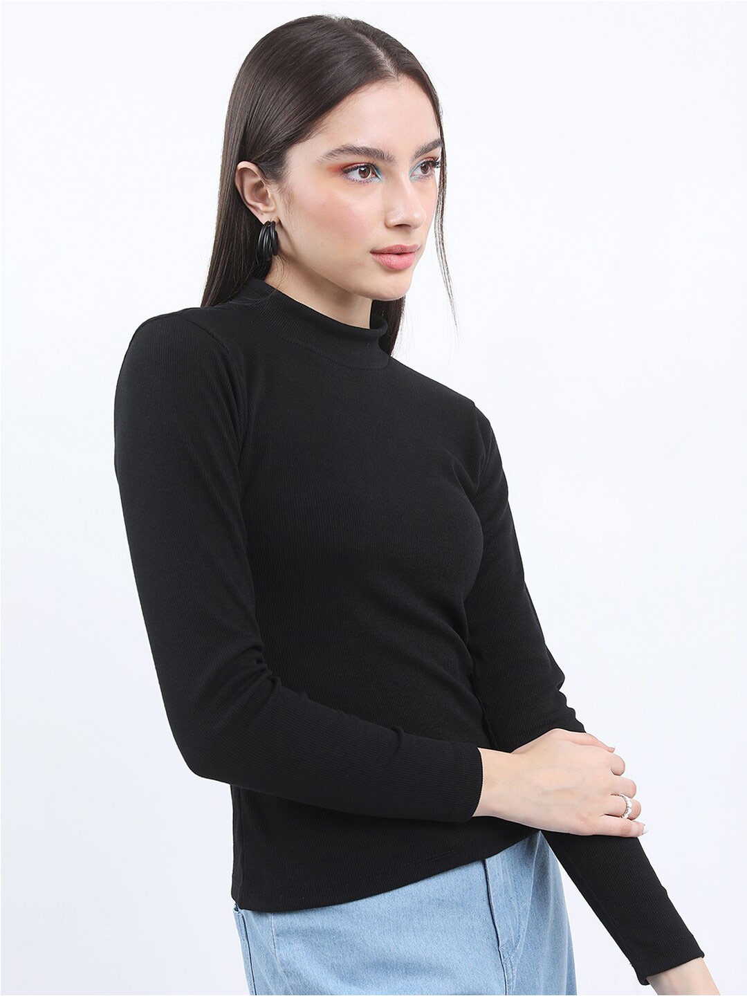 

KETCH High Neck Long Sleeves Regular Top, Black