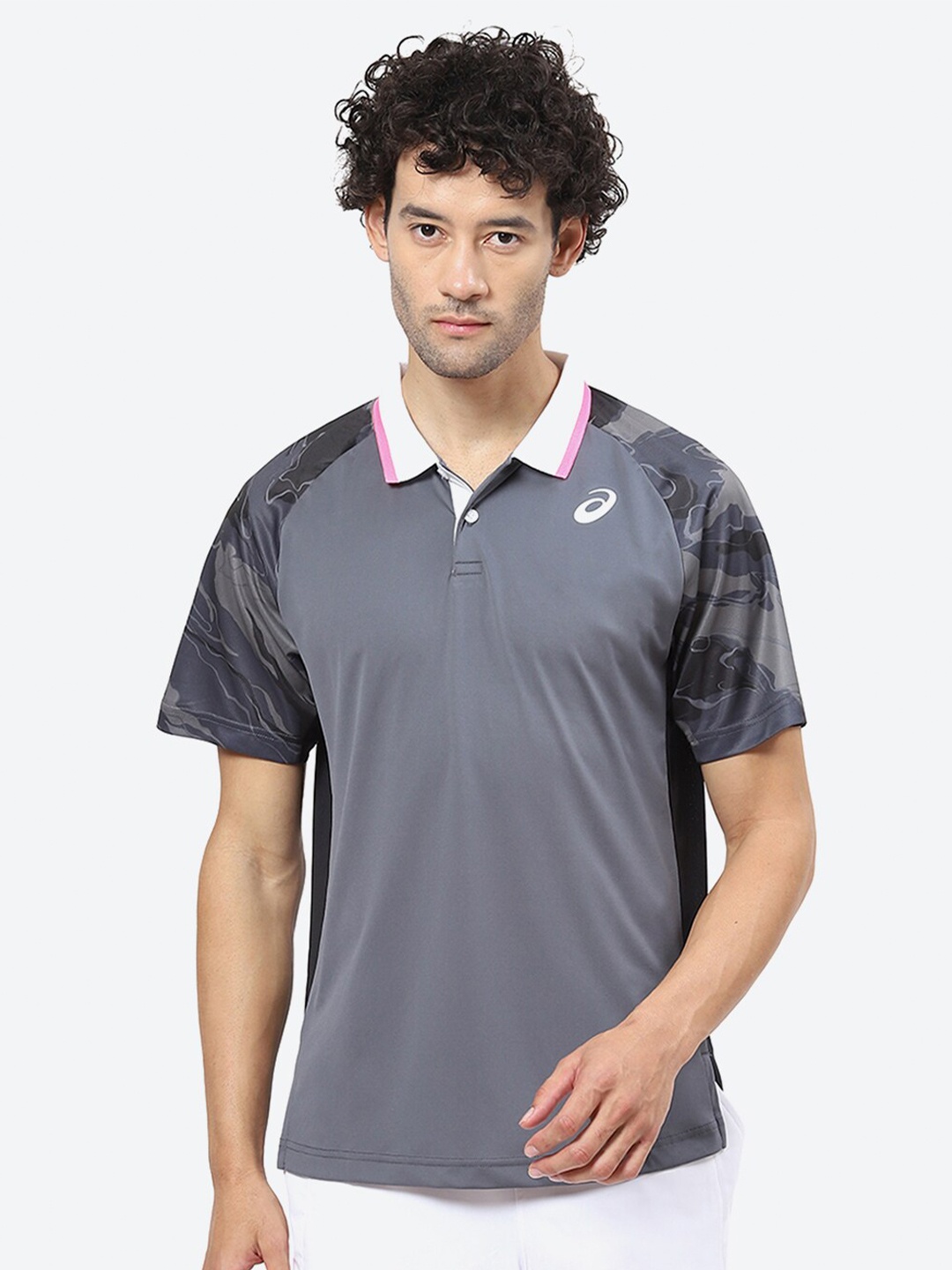 

ASICS Court Raglan Sleeves Graphic Printed T-Shirt, Grey