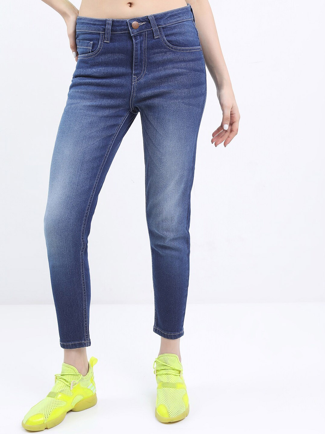 

KETCH Women Skinny Fit Mid Rise Stretchable Jeans, Blue