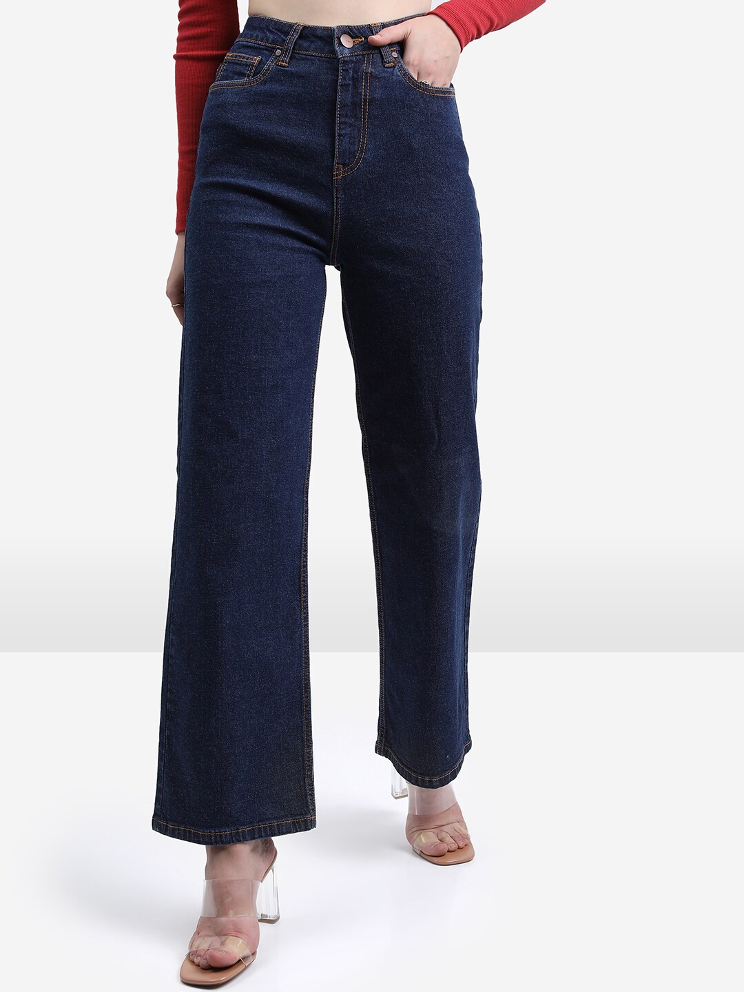 

KETCH Women Flared High Rise Stretchable Jeans, Blue