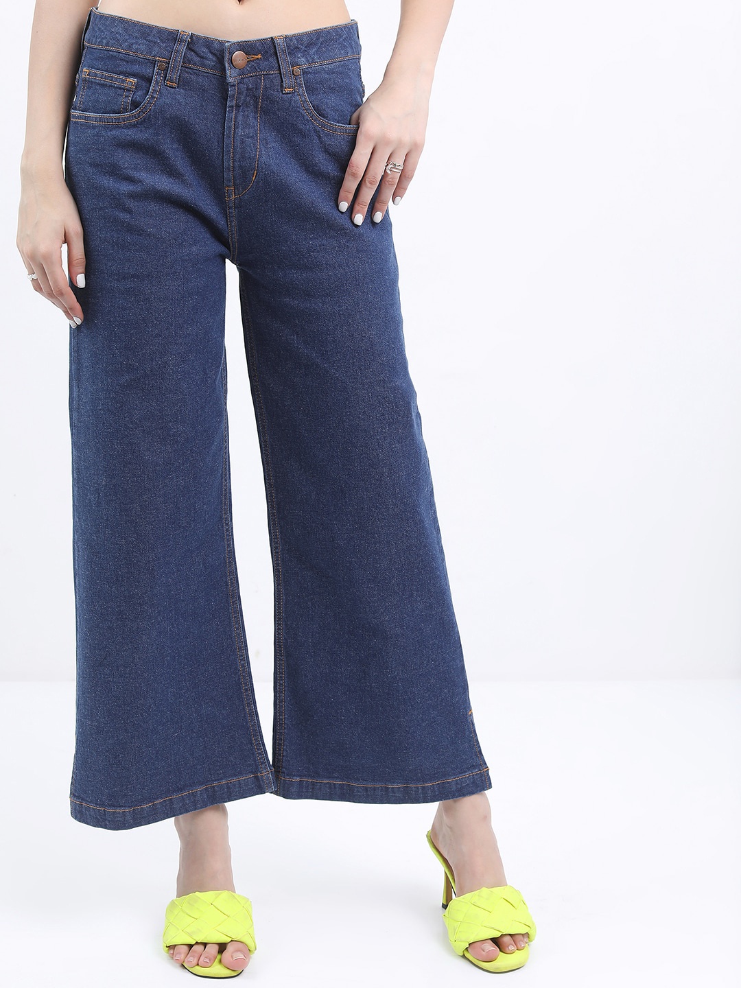 

KETCH Women Wide Leg High-Rise Stretchable Jeans, Blue