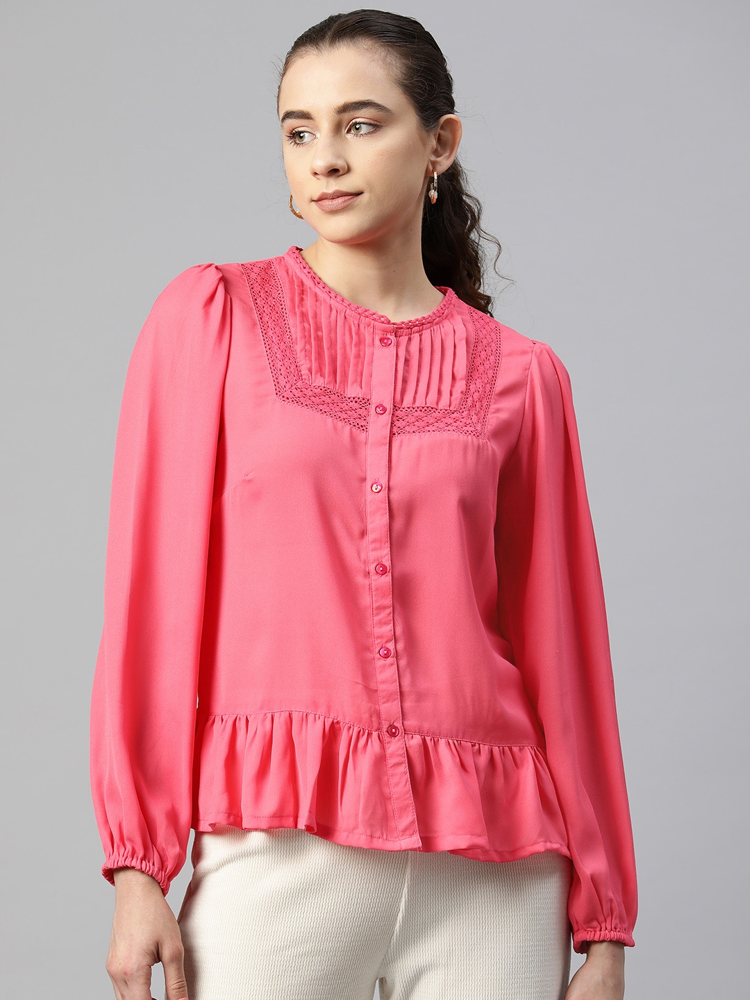 

plusS Women Solid Top, Pink